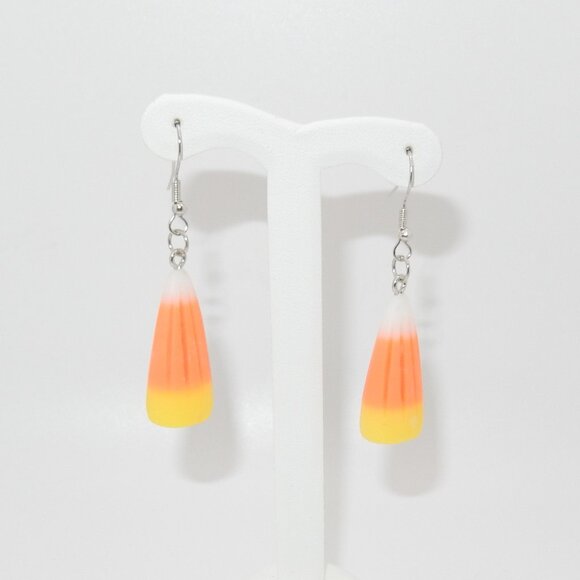 NWOT / Candy Corn Dangle Earrings / Halloween / Lightweight / 2" Drop - Picture 1 of 2